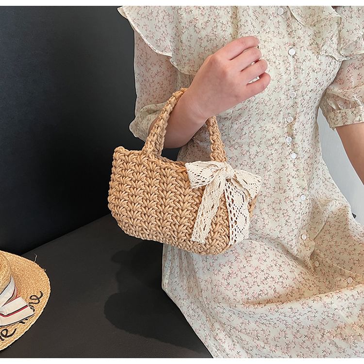 Woven Bow Bag Tote