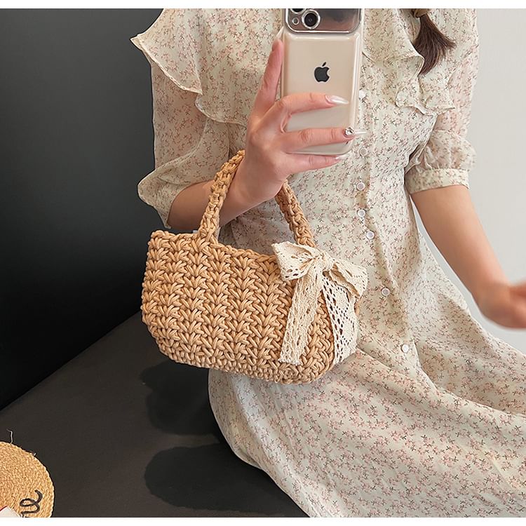 Woven Bow Bag Tote