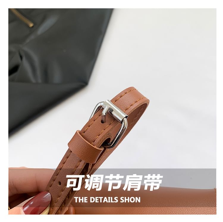 Crossbody Camera Faux Flap Leather Bag