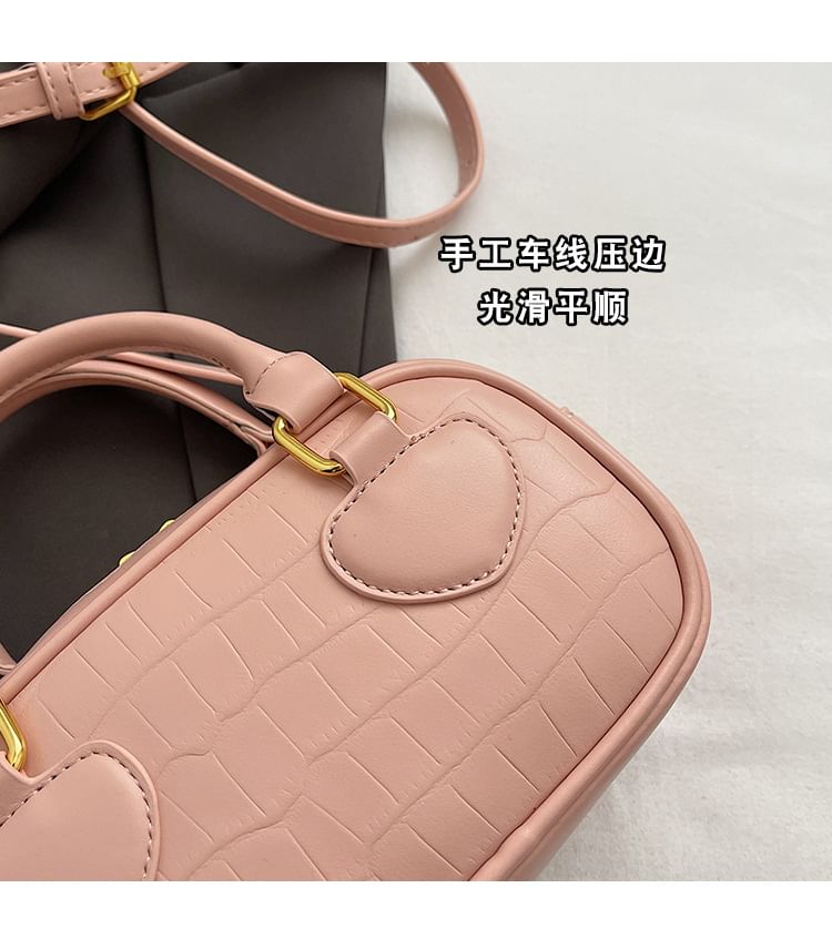 Crossbody Bag Handle Grain Croc Top