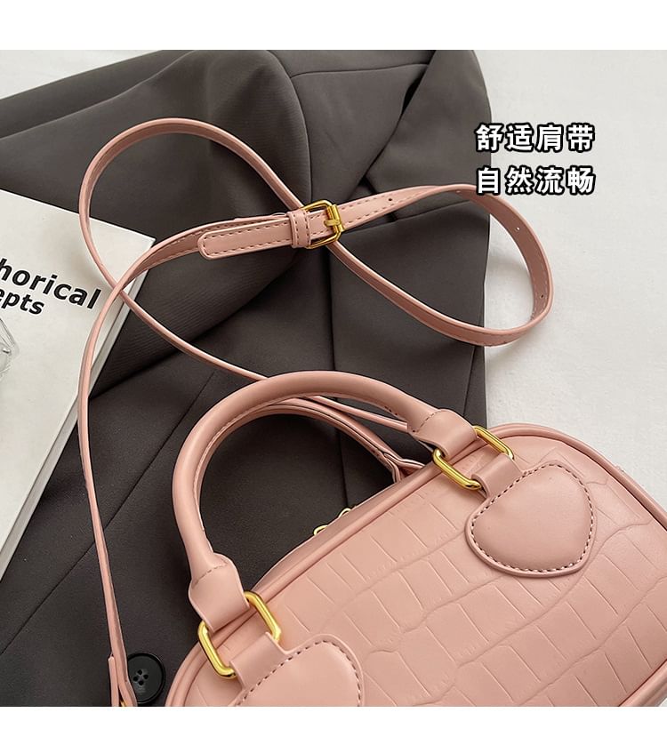 Crossbody Bag Handle Grain Croc Top