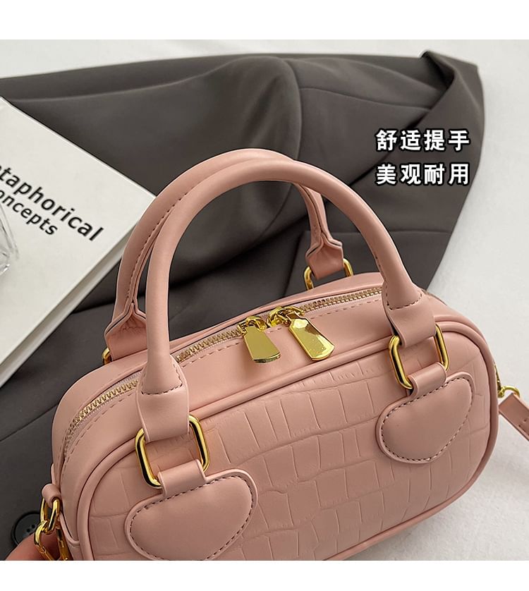 Crossbody Bag Handle Grain Croc Top