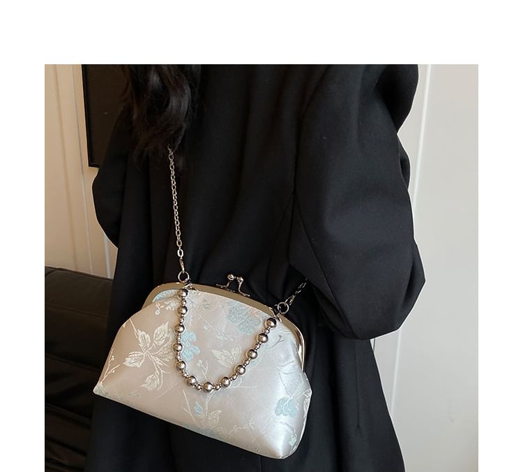 Jacquard Lock Crossbody Bag Floral Kiss