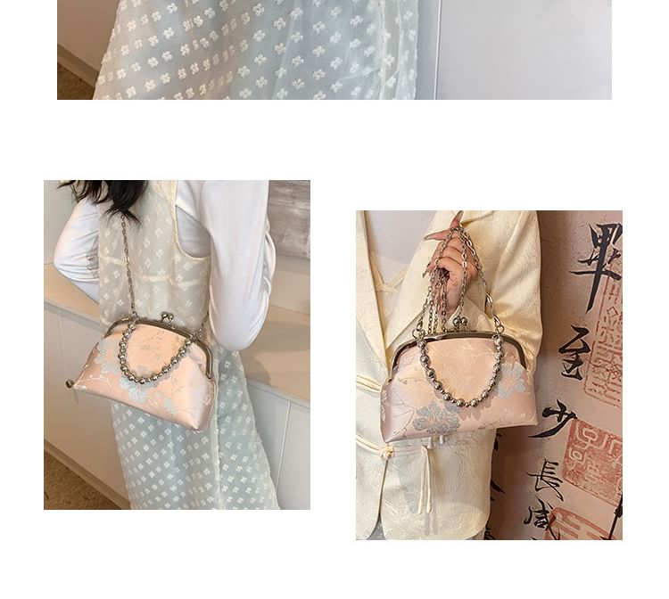 Jacquard Lock Crossbody Bag Floral Kiss