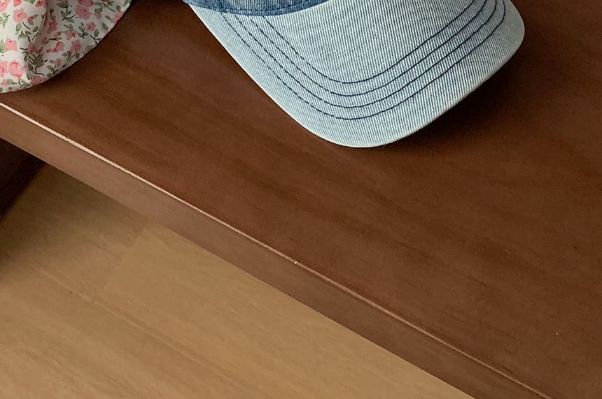 Embroidered Washed Bow Cap Baseball Denim