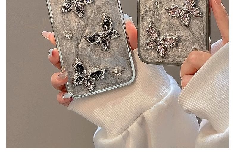 Case Phone Butterfly Rhinestone