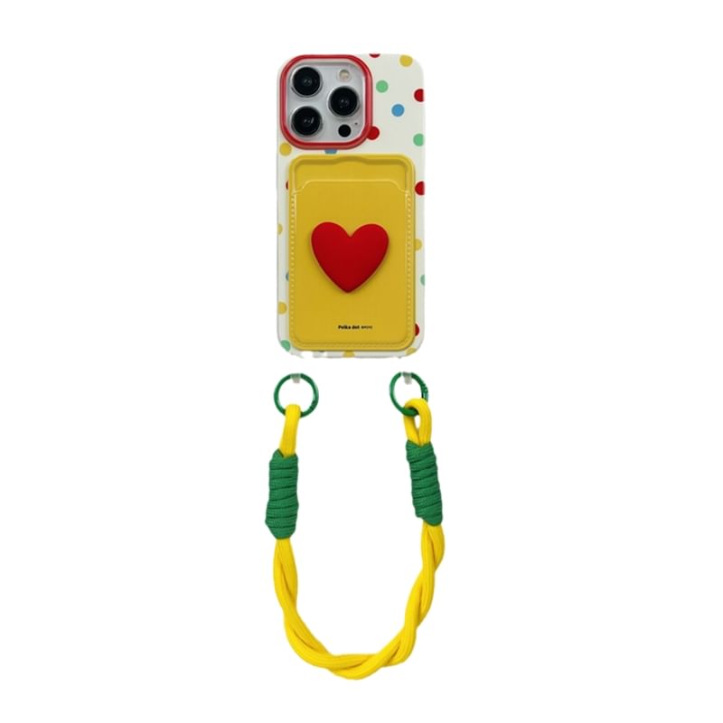 Holder Heart / Strap Set Case Lanyard Card Phone
