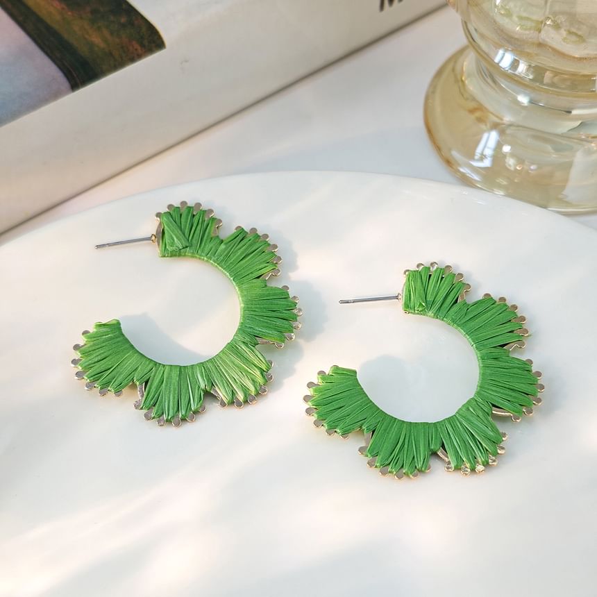 Floral Open Hoop Earring