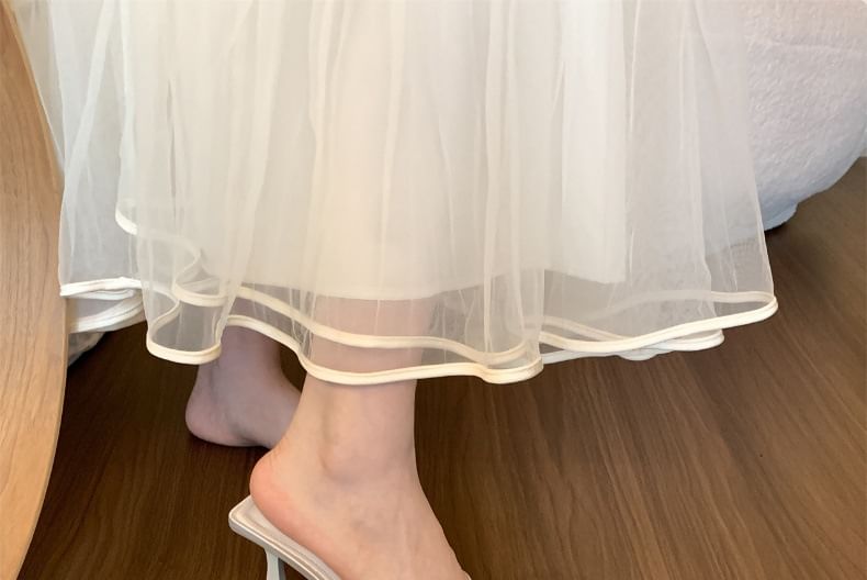 Cross Strap High Heel Slide Sandals