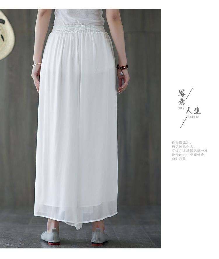 Elastic Waist Plain Culottes