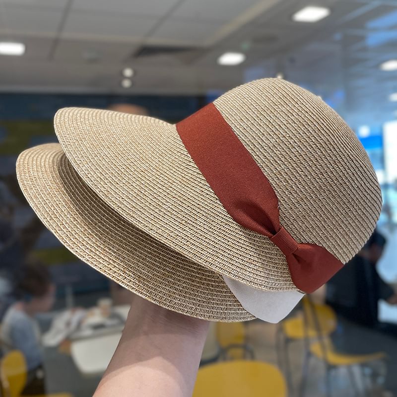 Sun Hat Straw Bow