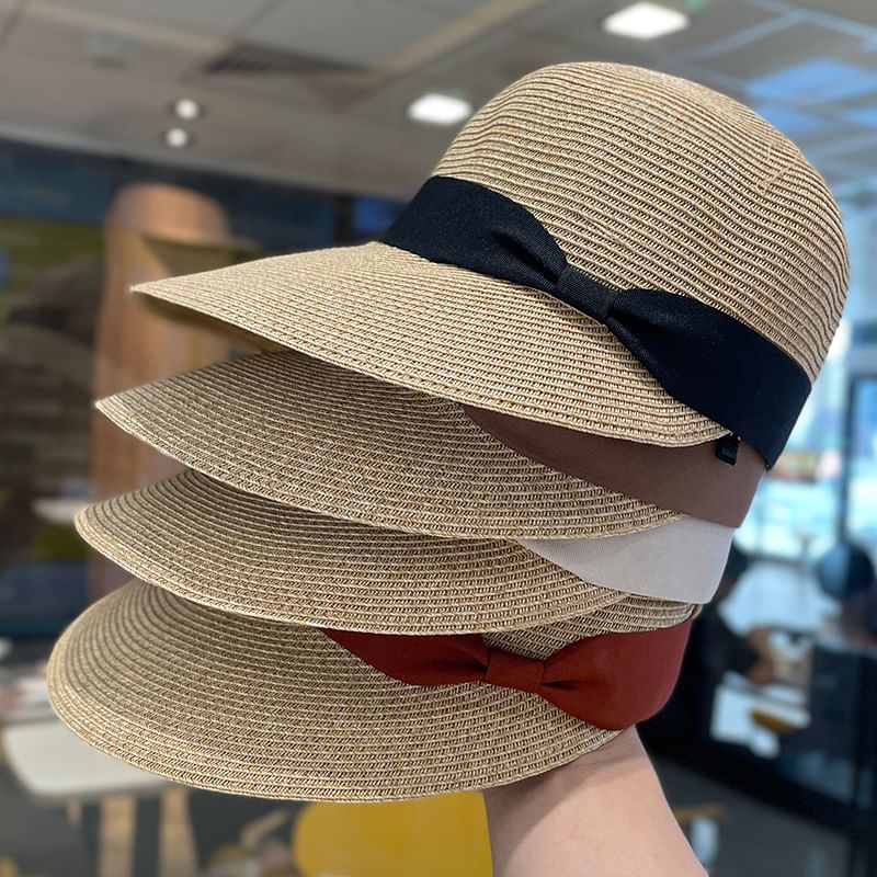 Sun Hat Straw Bow
