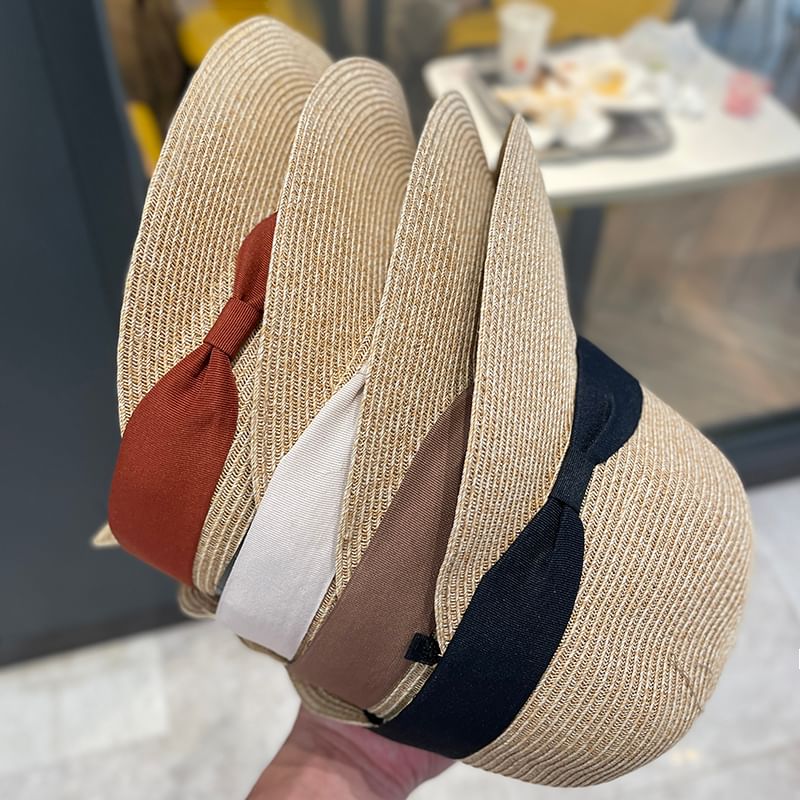Sun Hat Straw Bow