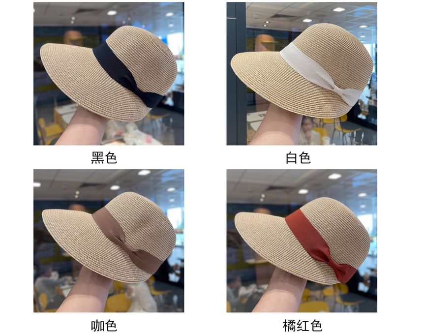 Sun Hat Straw Bow