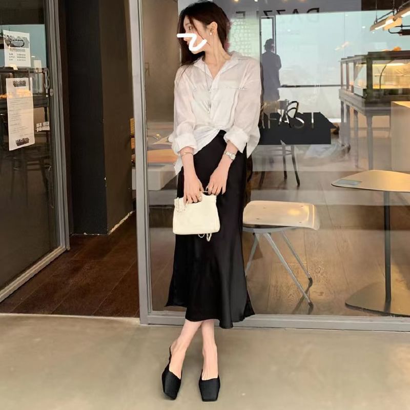 Low Heel Square Toe Plain Mules