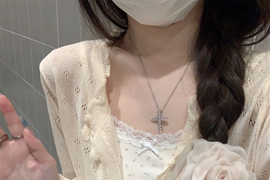 Plain Lettuce Edge Pointelle Top