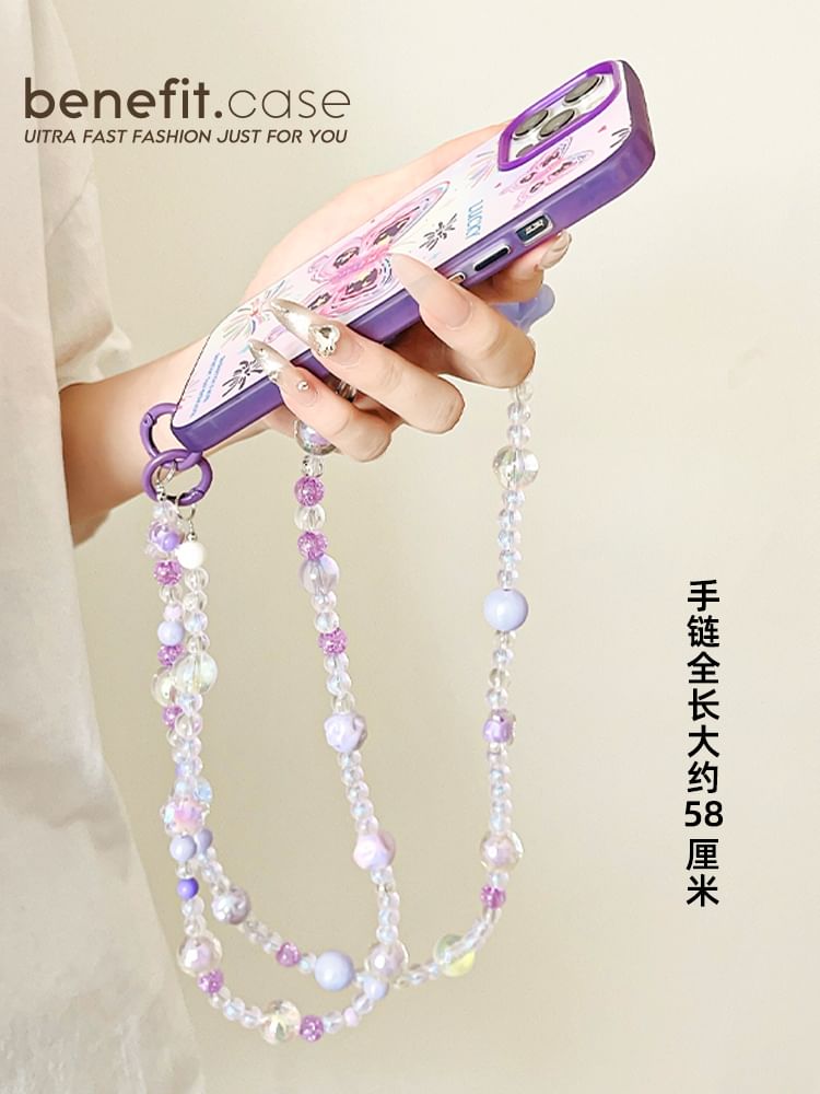 Bead Phone Faux Crystal Lanyard