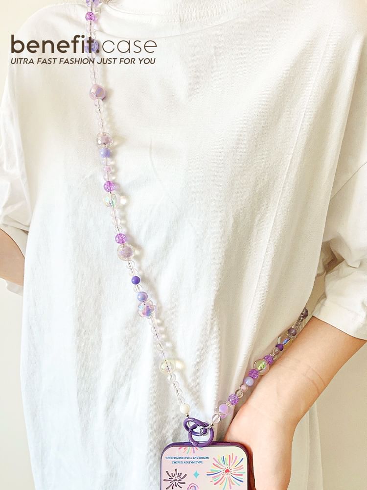 Bead Phone Faux Crystal Lanyard
