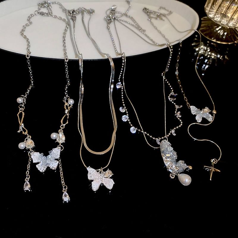 Layered Necklace Butterfly