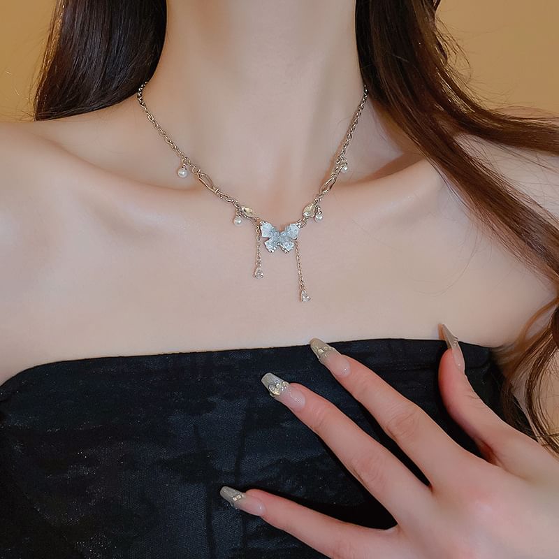 Layered Necklace Butterfly