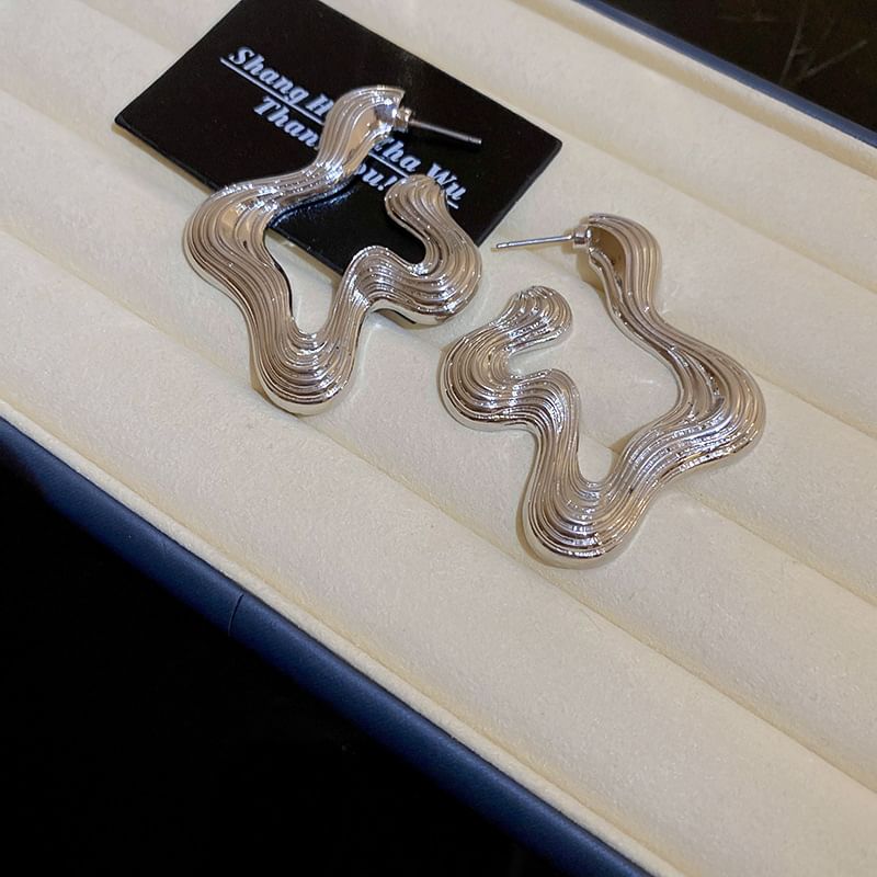 Wavy Hoop Copper Earring