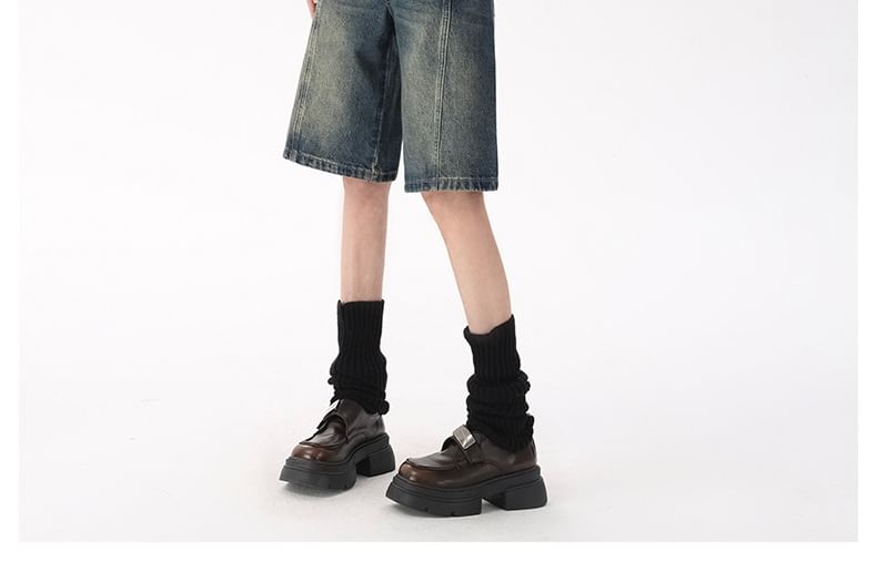 Rise Washed Denim Shorts Mid