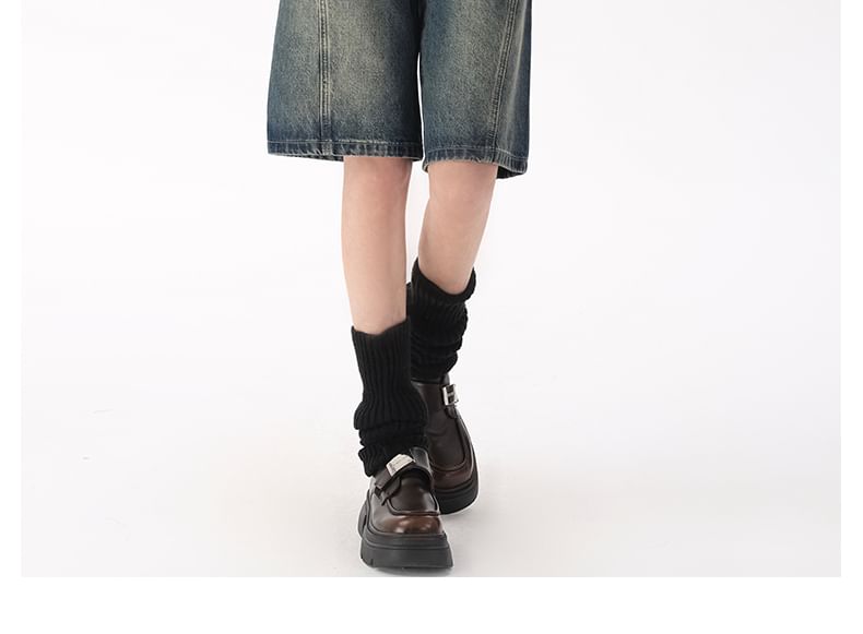 Rise Washed Denim Shorts Mid