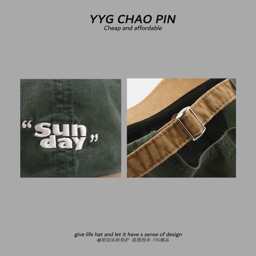 Lettering Cap Tone Baseball Embroidered Two