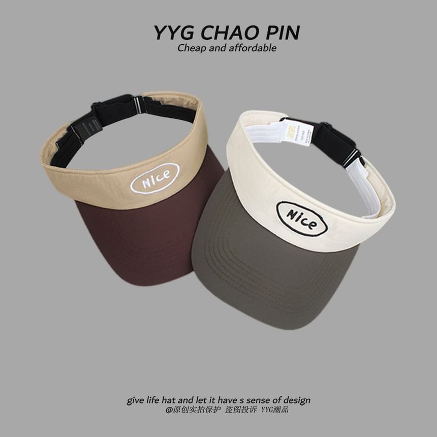 Tone Visor Sun Embroidered Lettering Two