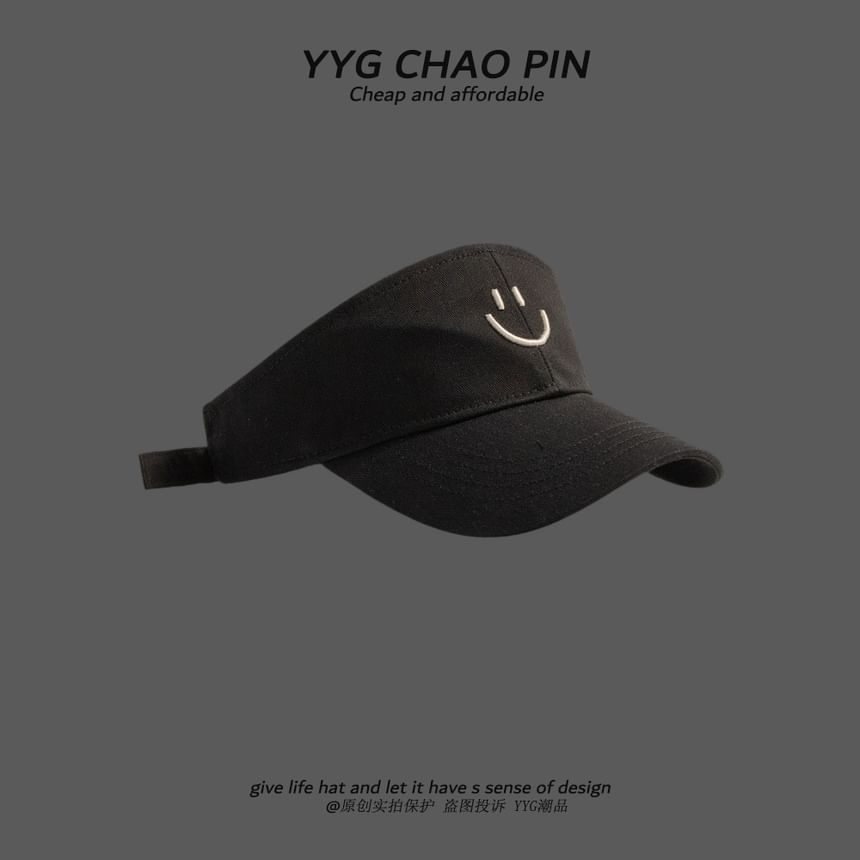 Face Smiley Embroidered Visor Sun