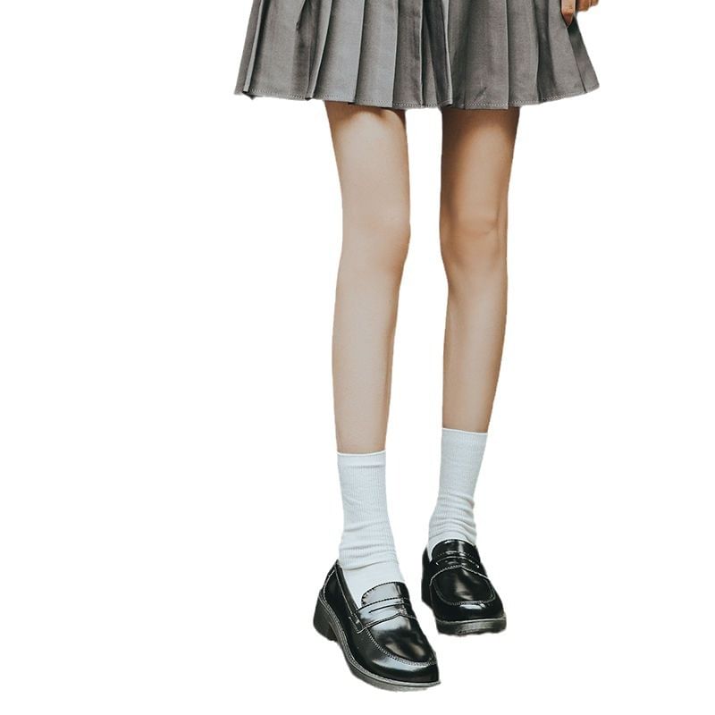 Loafers Faux Plain Leather