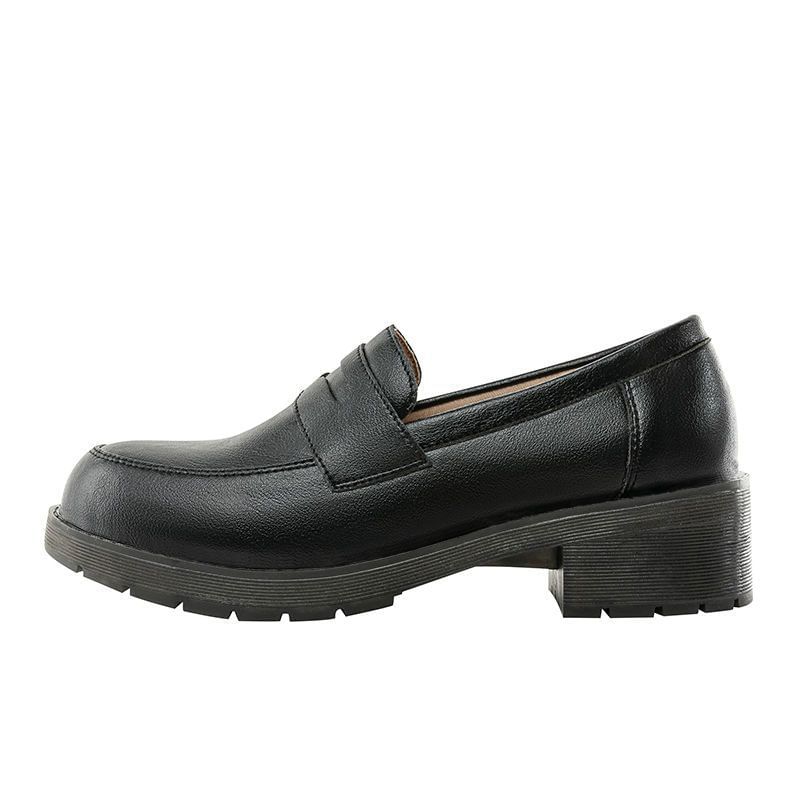 Loafers Faux Plain Leather