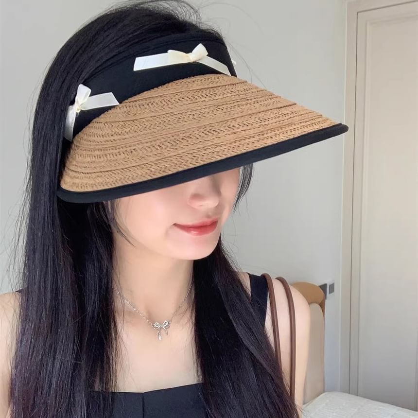 Piped Sun Ribbon Straw Hat