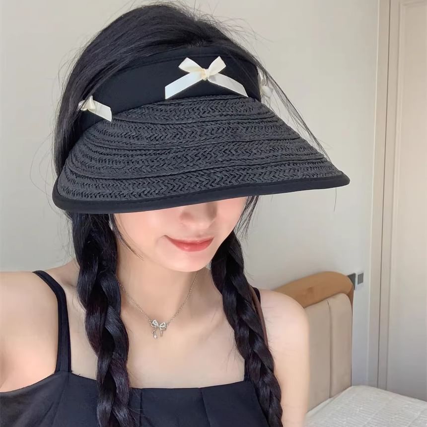 Piped Sun Ribbon Straw Hat