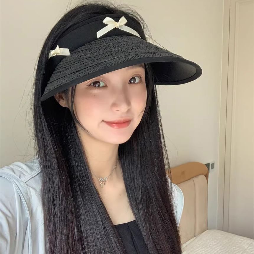 Piped Sun Ribbon Straw Hat