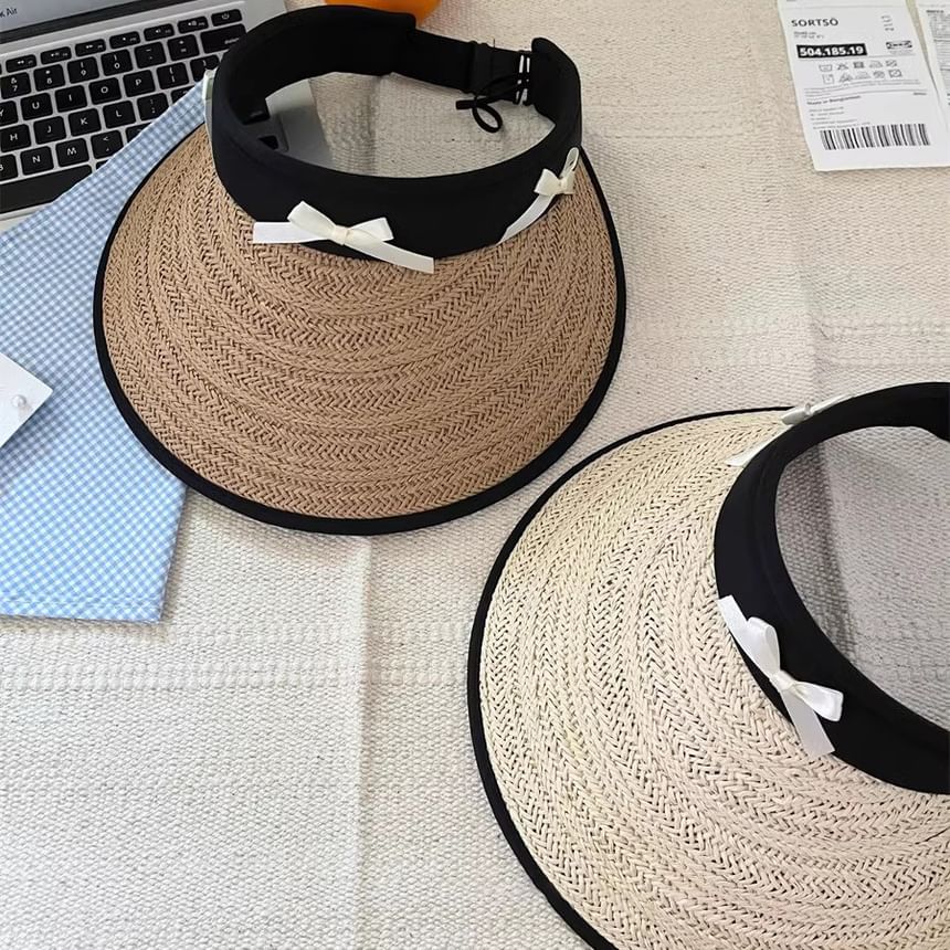 Piped Sun Ribbon Straw Hat