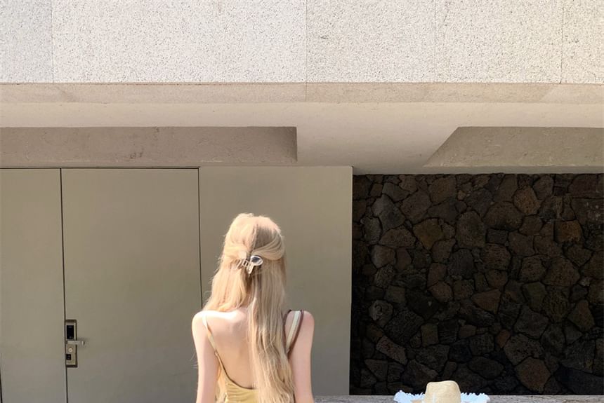 Mermaid Open Spaghetti Maxi Back Dress Strap