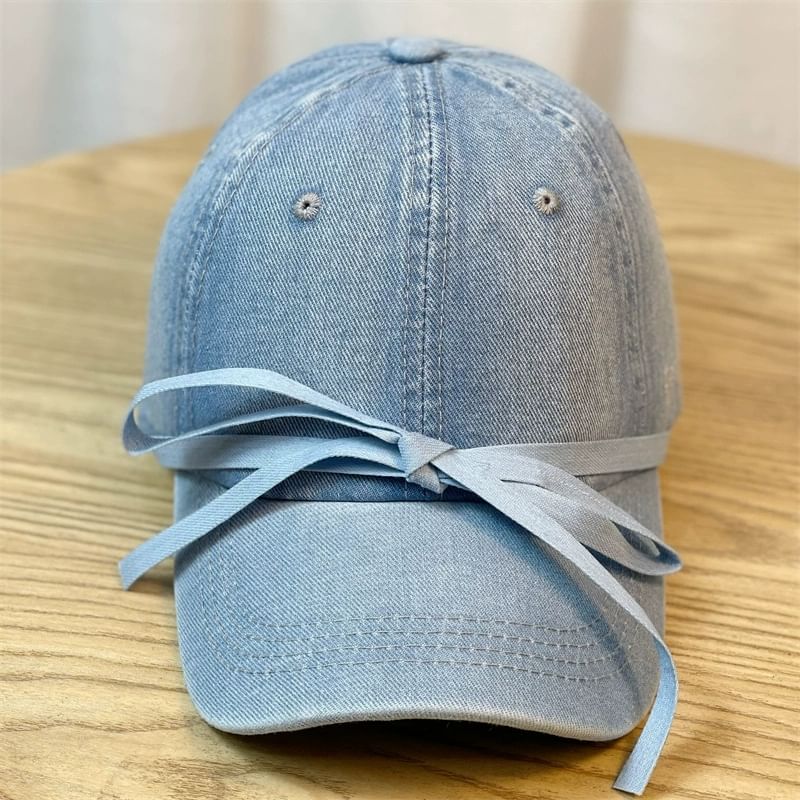 Baseball Washed Cap Bow Denim