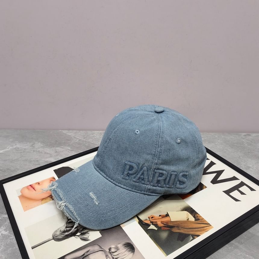 Distressed Embossed Cap Lettering Baseball