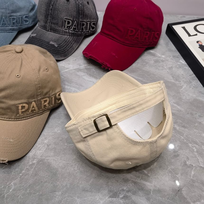 Distressed Embossed Cap Lettering Baseball