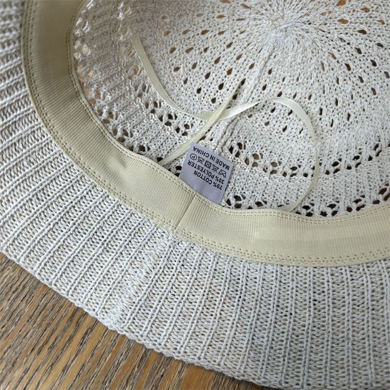 Knit Plain Perforated Bucket Hat