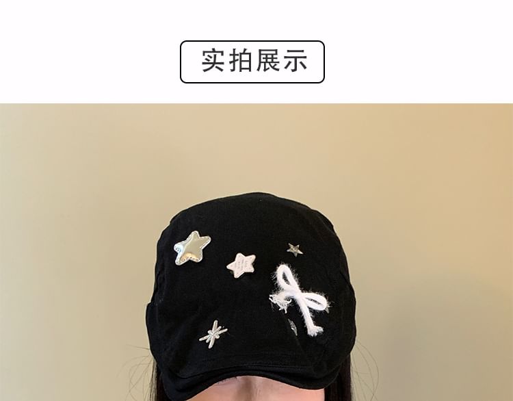 Applique Cap Flat Star Bow