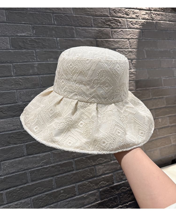 Embroidered Pattern Hat Bucket