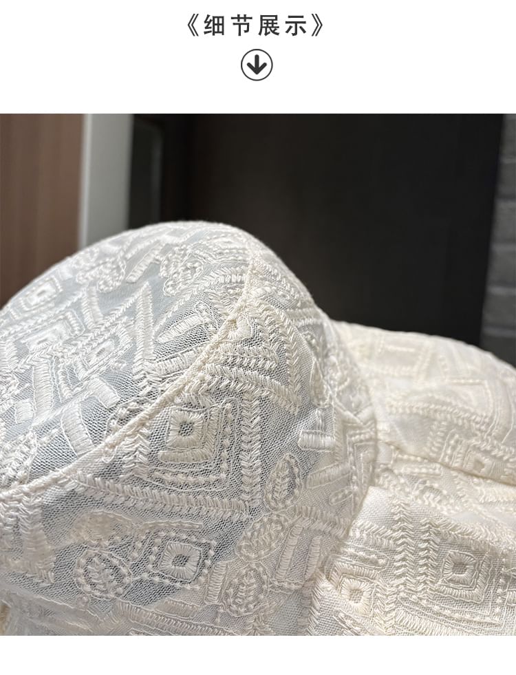 Embroidered Pattern Hat Bucket
