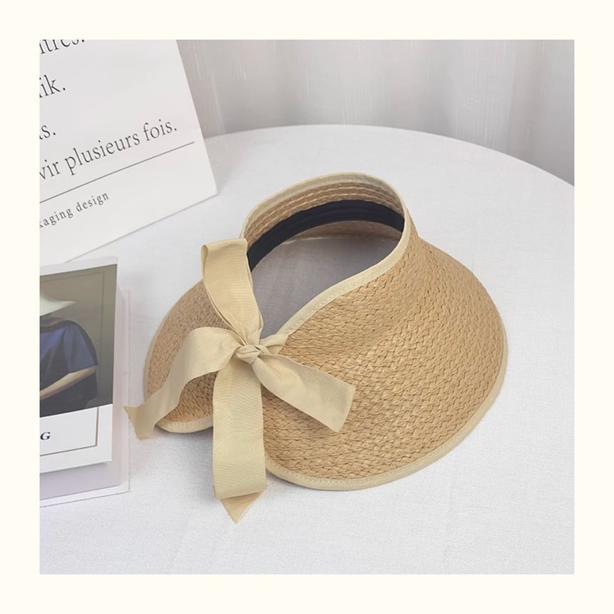 Trim Wide Visor Straw Contrast Brim Sun