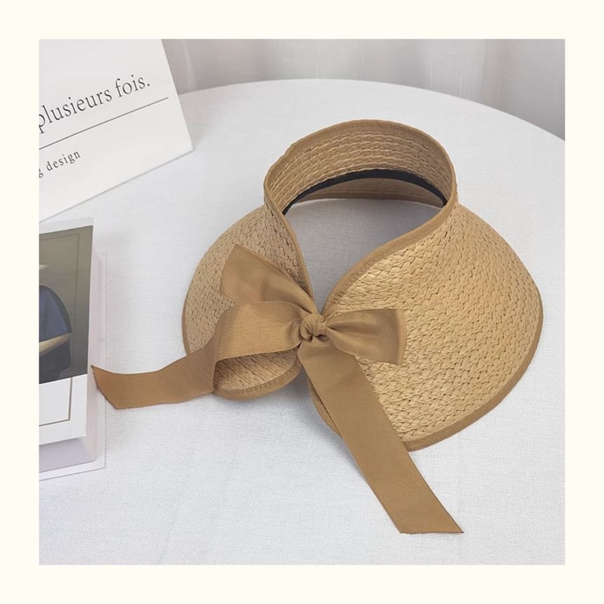 Trim Wide Visor Straw Contrast Brim Sun