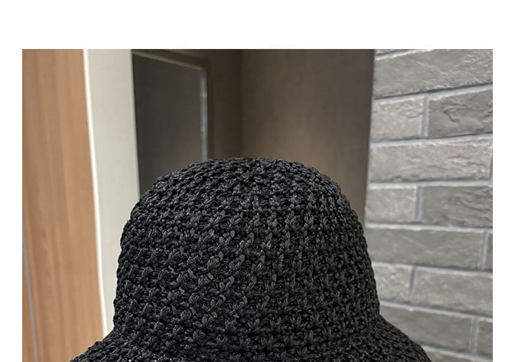 Perforated Bucket Plain Hat Knit