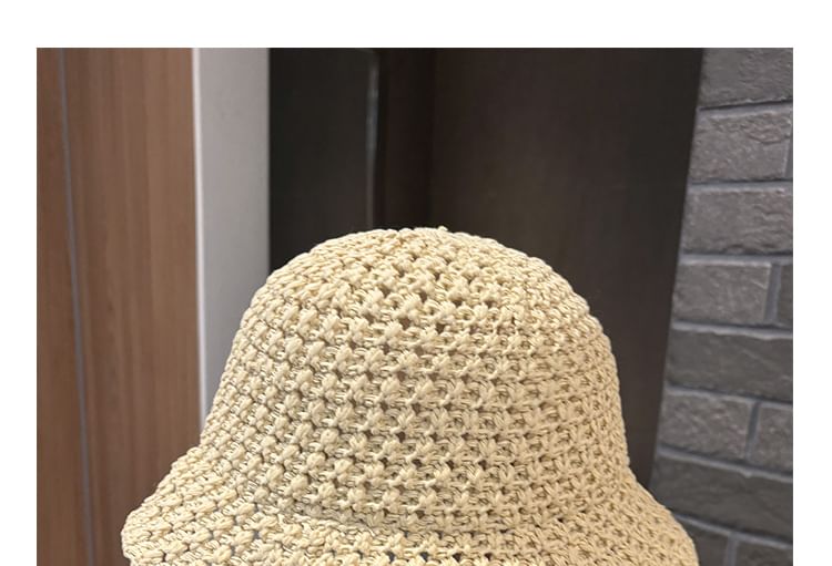Perforated Bucket Plain Hat Knit