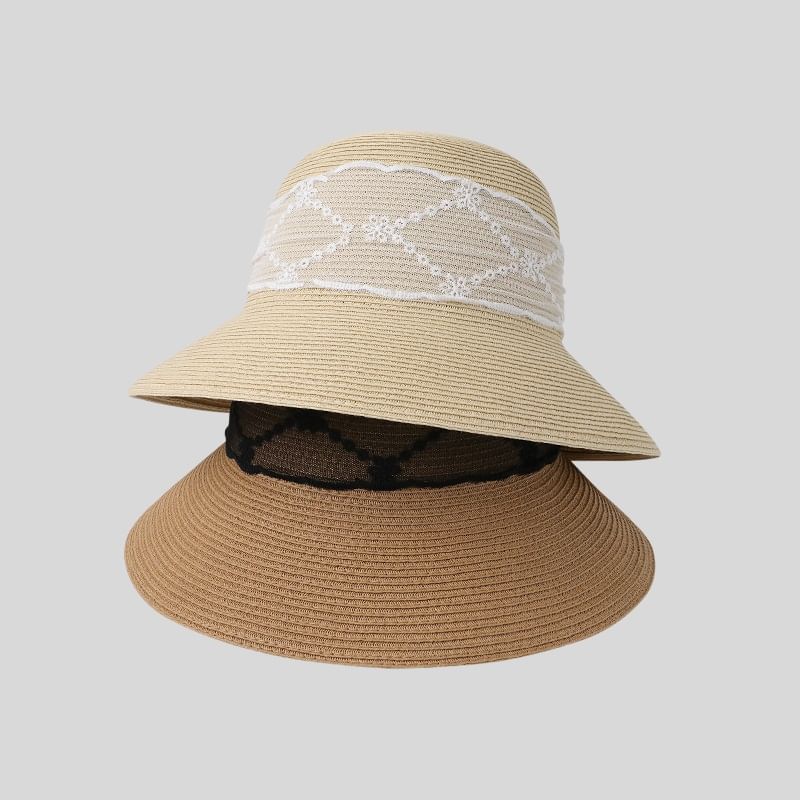 Sun Lace Straw Hat Bow