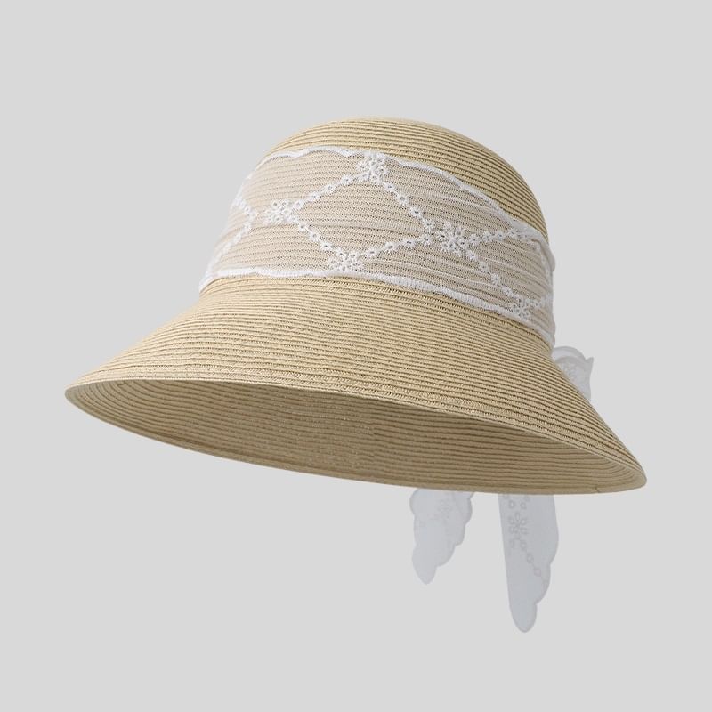 Sun Lace Straw Hat Bow